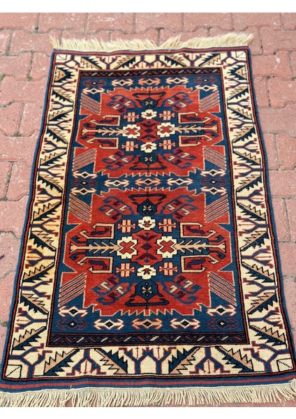 80X133 cm El Dokuma Küçük Anadolu Kilim Oryantal Desenli Ev Dekoru