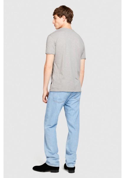 %100 Koton Slim Fit Düğme Detayli Slub T-Shirt Erkek Siyah T-Shirt - 323A3YR7S1009 indirimleri