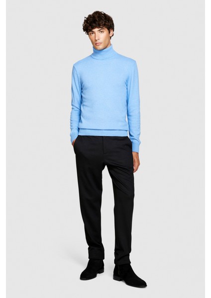 Kaşmir Karışımlı Dik Yaka Kazak Erkek Lacivert Kazak - 323A102HS2177 fiyatları