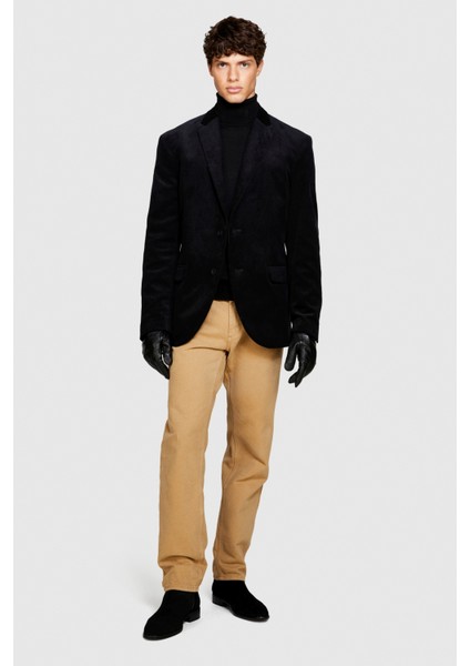 Yün Karışımlı Slim Fit Kazak Erkek Siyah Kazak - 323A11BAS200A