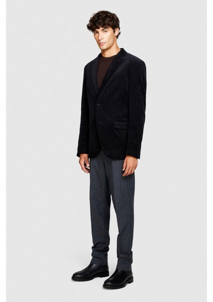 %100 Koton Slim Fit Kadife Ceket Erkek Siyah Mont - 323A2SFRSW01B fırsatları