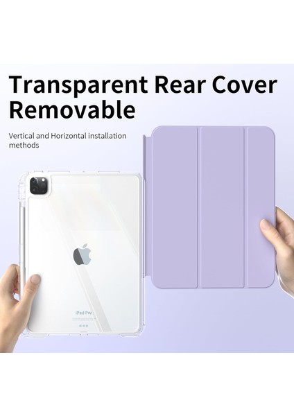 Ipad Pro 12.9" 2021.2022 5. 6 Nesil Uyumlu Kılıf Pen Charge Şeffaf Kalem Bölmeli Case fiyatları