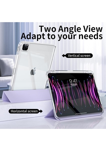 Ipad Pro 12.9" 2021.2022 5. 6 Nesil Uyumlu Kılıf Pen Charge Şeffaf Kalem Bölmeli Case modelleri