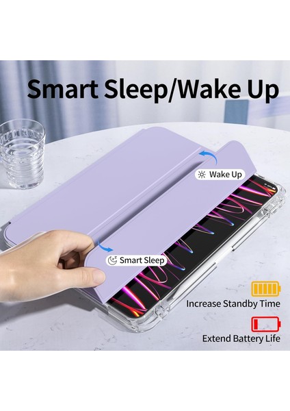 Ipad Pro 12.9" 2021.2022 5. 6 Nesil Uyumlu Kılıf Pen Charge Şeffaf Kalem Bölmeli Case indirimleri