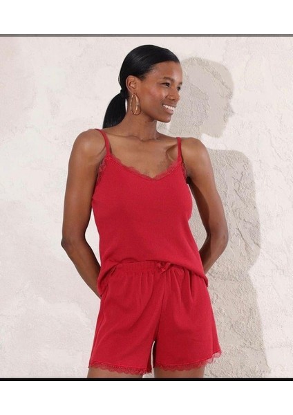 Bordo Viskon Pijama Takımı