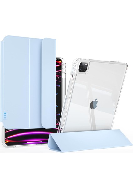 Ipad Pro 12.9" 2021.2022 5. 6 Nesil Uyumlu Kılıf Pen Charge Şeffaf Kalem Bölmeli Case
