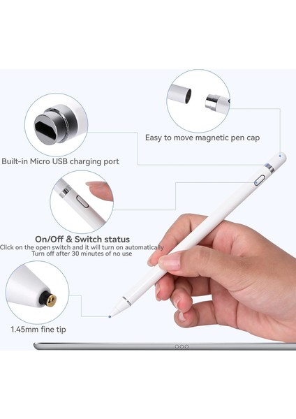 Android Tüm Tablet Telefonlarla Uyumlu Stylus Dokunmatik Tablet Kalemi Pencil Yazı Çizim