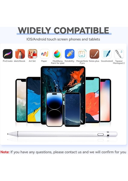 Android Tüm Tablet Telefonlarla Uyumlu Stylus Dokunmatik Tablet Kalemi Pencil Yazı Çizim