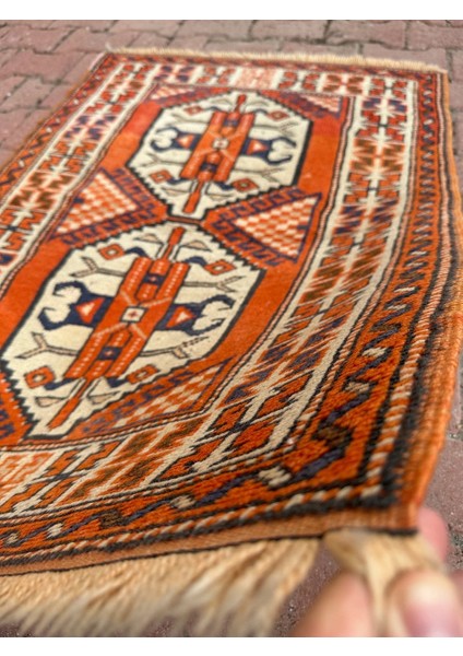 El Dokuma Küçük Boy Türk Kilim Canlı Renkli Dekoratif Kilim