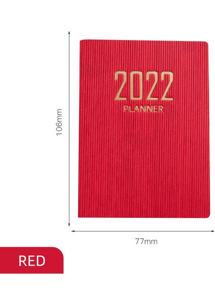 Kırmızı Stil 2022 A7 Mini Defter 365 Gün Taşınabilir Cep Not Defteri Günlük Haftalık Ajanda Planlayıcı Defterler Kırtasiye Ofis Okul Malzemeleri (Yurt Dışından)