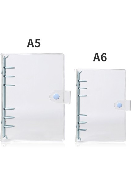 Bebek Mavisi Stili A6 Şeffaf Spiral Defter Gevşek Kayış A6 A7 Not Defteri Günlük A5 Planlayıcı Ofis Malzemeleri (Yurt Dışından)