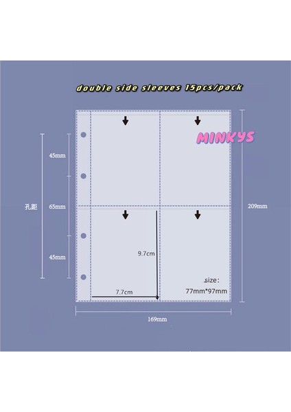Bordo Tarzı 25,5 cm x 19,7 cm Mınkys Yeni Sevimli Kalp Binder Fotoğraf Kartları Stickerlar Toplama Kitabı 4 Halkalı Küçük Kartlar Saklama Kitabı Iki Taraf Cep Torba (Yurt Dışından)