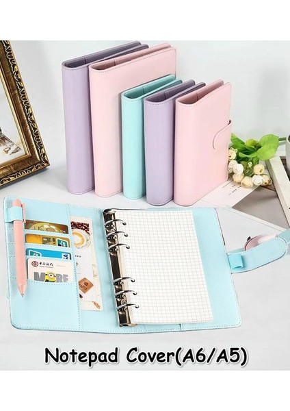 Pembe Stil A6 Macaron Rengi A6A5 Pu Deri Kendin Yap Ciltli Defter Ajanda Planlayıcı Kağıt Cilt Okul Kırtasiye (Yurt Dışından)