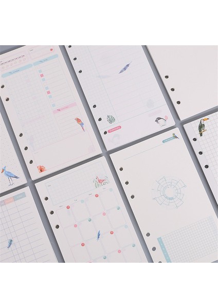 Çizgi Stili A5 Yumuşak Kawaii A5 A6 Defter Kağıdı Doldurma Spiral Cilt Içindekiler Iç Sayfalar Aylık Haftalık Günlük Planlayıcı Ajanda (Yurt Dışından)