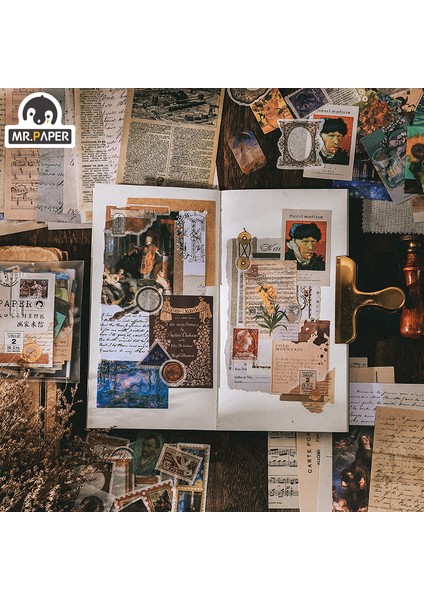 C Stili Bay Kağıt 4 Tasarım Retro Klip Sanatı Gevrek Seri Malzeme Paketi Defter Şeffaf Sülfat Tereyağı Kağıt Spiralli (Yurt Dışından) modelleri