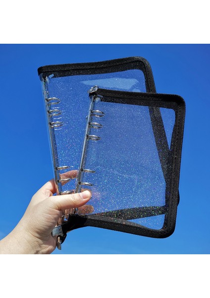 Siyah Stil A5 Skysonıc A5 A6 Fermuarlı Defter Kapağı-Muhtelif Yaprak Düzenleyici Günlük-Bullet Şeffaf Pvc Kılıf Fotoğraf Düzenleyici Kırtasiye Malzemeleri (Yurt Dışından)