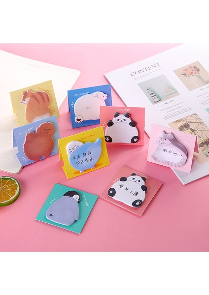 Sincap Tarzı Mengtaeets Sevimli Hayvan Popo Notlar Yapışkan Memo Pad Ayraçlar Kedi Penguen N Defa Yapışkan Ofis Kırtasiye Malzeme (Yurt Dışından)