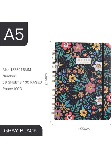 Güneş Çiçekleri Çiçek Açan Stil A5 Günlük Ajanda Spiral Organizatör Defter Hedef Alışkanlık Zaman Çizelgesi Okul Malzemeleri - Türkçe (Yurt Dışından)
