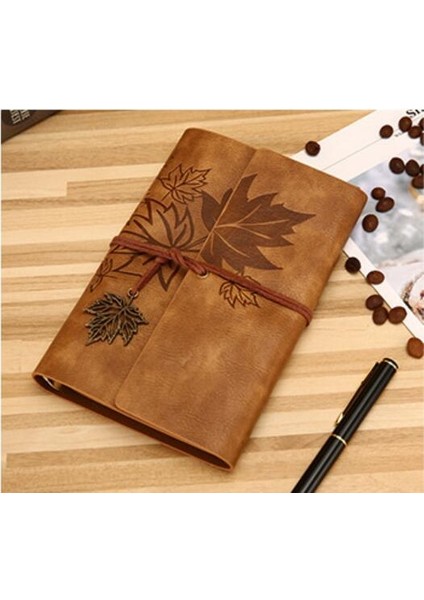 Açık Kahverengi Tarzı A7 145X100MM Seyahat Severler Için Vintage Defter Pu Deri Boş Kraft Günlük Not Defteri Takım Ofis Malzemeleri (Yurt Dışından)