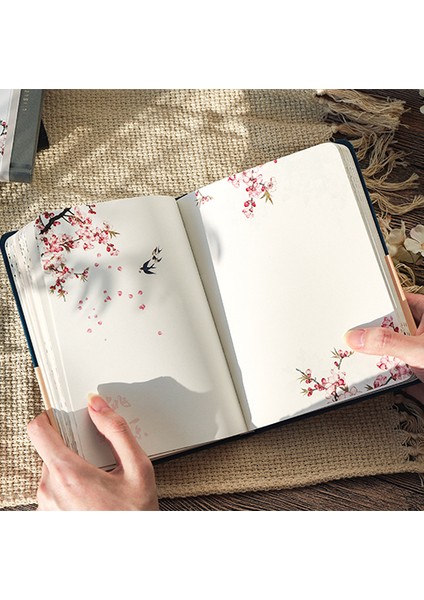 Taoyuan Tarzı Çin Tarzı Yaratıcı Sert Kapaklı Günlük Defter Hediye Güzel Hediye Günlük Planlayıcı El Kitabı Scrapbook Iç Sayfa Defteri (Yurt Dışından)