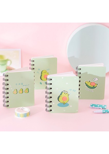 No.2 Tarzı A7 Sevimli Avokado Kıvrılabilir Mini Taşınabilir Spiral Not Defteri Günlük Kitap Egzersiz Kitabı Escolar Papelaria Okul Ofis Malzemesi (Yurt Dışından) modelleri