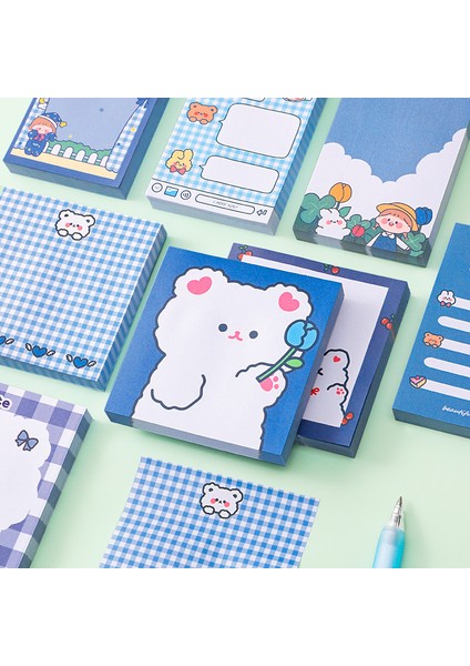 Bir Stil 80 Sayfa Set Sevimli Şanslı Kız Yapışkan Notlar Memo Pad Günlük Kırtasiye Parçacıklar Scrapbook Dekoratif Sevimli Ayı N Kez Yapışkan (Yurt Dışından)