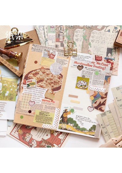 Huayuanshige Tarzı 50 Adet Memo Blok Yapışkan Notlar Zaman Dükkanı Taze Retro Kağıt Günlük Scrapbooking Sticker Çöp Günlüğü Okul Kırtasiye Defteri (Yurt Dışından) fırsatları