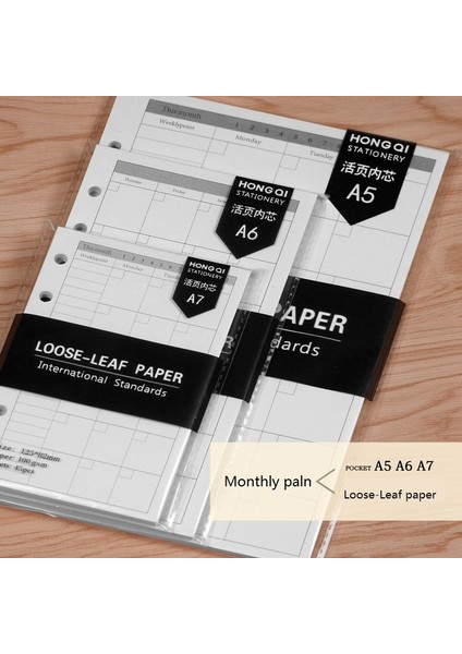 Takvim Çıkartma Stili A5 A5A6A7 Spiral Defter Ajanda Aylık Haftalık Planlayıcı Altı Delik Standart Gevşek Yaprak Ofis Okul Kırtasiye (Yurt Dışından)