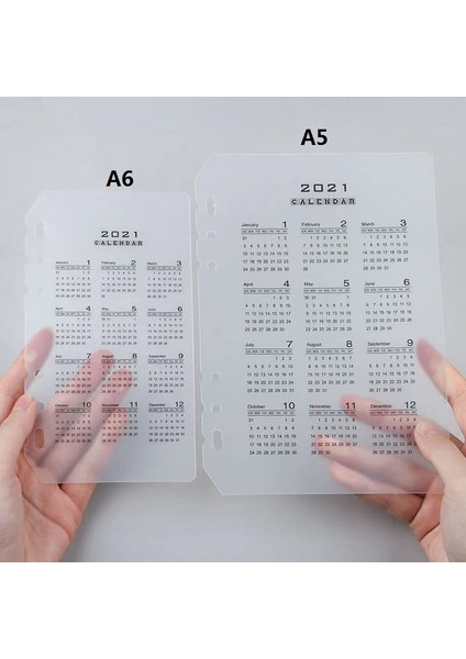 Takvim Çıkartma Stili A5 A5A6A7 Spiral Defter Ajanda Aylık Haftalık Planlayıcı Altı Delik Standart Gevşek Yaprak Ofis Okul Kırtasiye (Yurt Dışından)