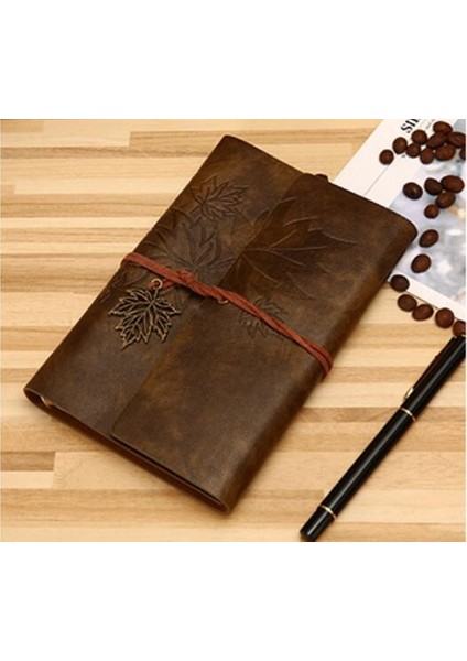 Kırmızı Kahverengi Tarzı A5 235X165MM Seyahat Severler Için Vintage Defter Pu Deri Boş Kraft Günlük Not Defteri Takım Ofis Malzemeleri (Yurt Dışından)