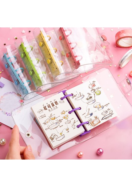 Mavi Stil M Ring Binder Defter Ajandası Günlük Günlük Sevimli Kore Kırtasiye Defter ve Ajanda Scrapbooking Şirin Ofis Okul Malzemeleri (Yurt Dışından) fırsatları