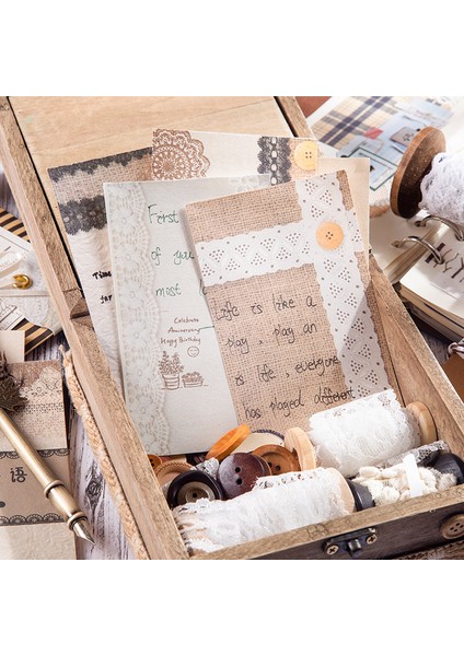 F Stili Dimeets Siyah Beyaz Vintage Dantel Malzeme Kağıdı Yazılabilir Retro Not Defteri Dıy Günlüğü Dekorasyon Scrapbooking Aksesuarları (Yurt Dışından) fırsatları