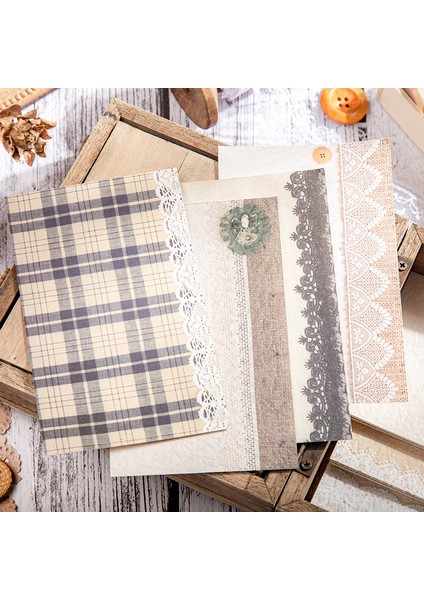 F Stili Dimeets Siyah Beyaz Vintage Dantel Malzeme Kağıdı Yazılabilir Retro Not Defteri Dıy Günlüğü Dekorasyon Scrapbooking Aksesuarları (Yurt Dışından) indirimleri