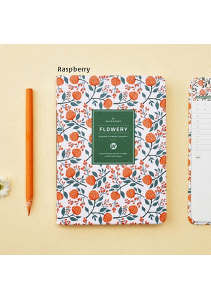 Ahududu Tarzı A5 Yeni Gelen Sevimli Pu Deri Çiçekli Zarf Takvim Defter Haftalık Planlayıcı Defter Okul Ofis Malzemeleri Kawaii Kırtasiye (Yurt Dışından)