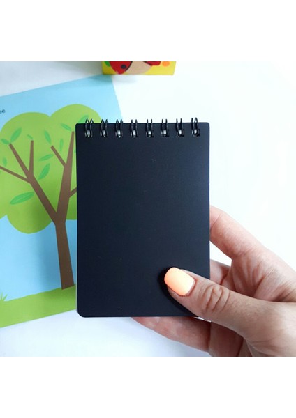 C 1 Adet Siyah Stil A7 Newyes Silinebilir Defter Mini A7 Kağıt Yeniden Kullanılabilir Akıllı Mikrodalga Dalgası Bulut Silme Defter Taşınabilir Günlük Ofis Okul Çocuklar Hediye (Yurt Dışından)