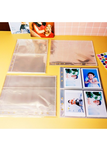 4 Cepli Stil A5 A5 6 Halkalı Şeffaf Dosya Dolap Cep Sleeves Üst Yüklü Fotoğraflar Defter Günlük Foto Albümü Çizim Not Defteri (Yurt Dışından) fırsatları