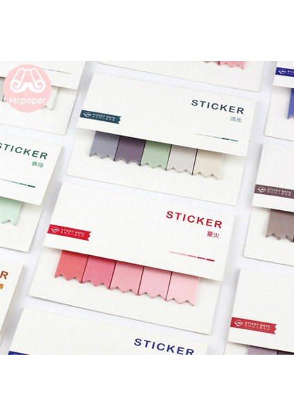 D Stili Bay Kağıt 8 Renkli Dereceli Değişim Not Defteri Yapışkan Notlar Notepad Öğrenci Okul Çalışma Günlüğü Kendinden Yapışkan Not Memo Pads (Yurt Dışından)