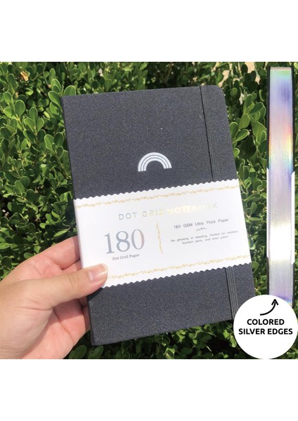 Pembe Tarzı 180GSM Bambu Kağıt Buke A5 Noktalı Ajanda Bujo Nokta Izgara Defter, 180GSM Bambu Kalın Beyaz Kağıt, 5*5mm Noktalı Sayfalar Su Geçirmez Sert Kapak (Yurt Dışından)