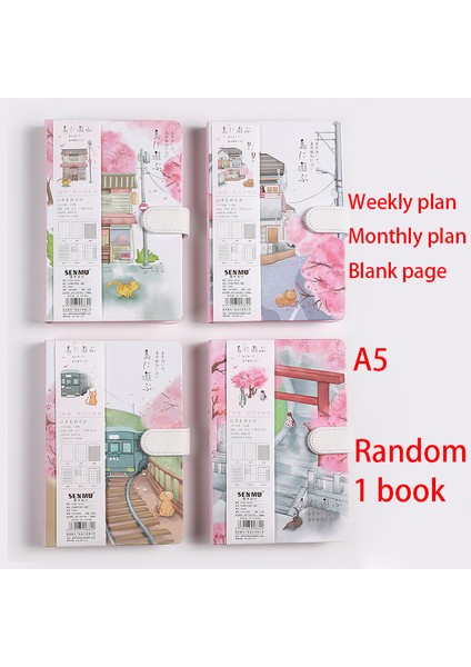 Rastgele Renk 1 Stili A5 Okul Için Ajanda Öğrenci Planner Defterleri Bullet Journal Defter Sevimli Günlük Ajanda Ofis Malzemeleri (Yurt Dışından)