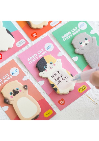 Japon Bobtaıl Stili Sevimli Çizgi Kedi Yapışkanlı Notlar Defteri Günlük Kırtasiye Flake Scrapbook Dekoratif Sevimli N Defa Yapışkanlı Planlayıcı (Yurt Dışından)