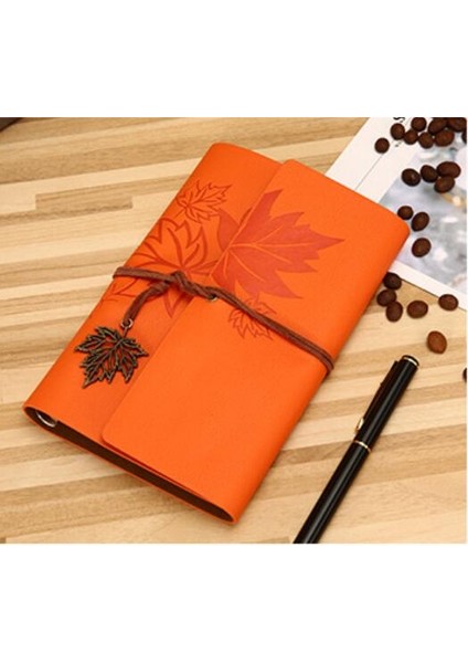 Turuncu Tarzı A7 145X100MM Seyahat Severler Için Vintage Defter Pu Deri Boş Kraft Günlük Not Defteri Takım Ofis Malzemeleri (Yurt Dışından)