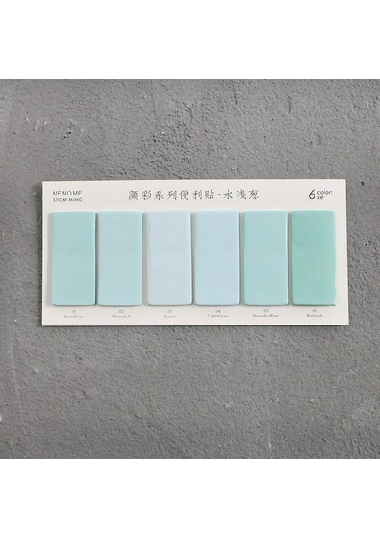 Bir Stil Bay Kağıt 6 Renkli Kademe Değişimli Dikdörtgen Not Defteri Yapışkan Notlar Günlük Yaratıcı Kendinden Yapışkan Not Defteri Memo Pads (Yurt Dışından)