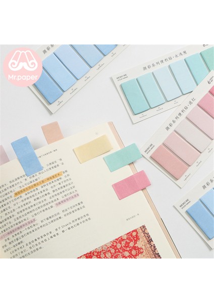 Bir Stil Bay Kağıt 6 Renkli Kademe Değişimli Dikdörtgen Not Defteri Yapışkan Notlar Günlük Yaratıcı Kendinden Yapışkan Not Defteri Memo Pads (Yurt Dışından) fırsatları