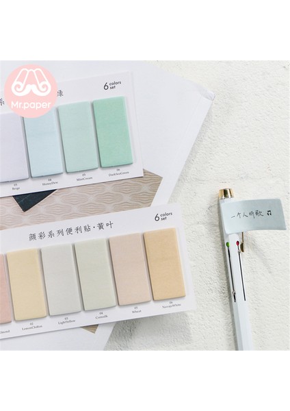 Bir Stil Bay Kağıt 6 Renkli Kademe Değişimli Dikdörtgen Not Defteri Yapışkan Notlar Günlük Yaratıcı Kendinden Yapışkan Not Defteri Memo Pads (Yurt Dışından) indirimleri