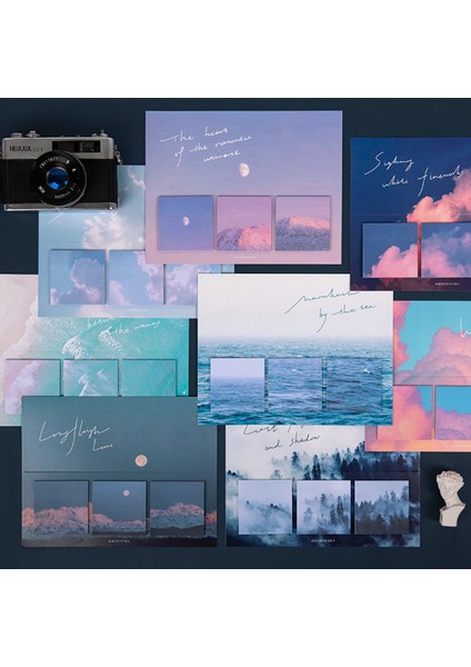 P Stili Journamm Sevimli Karikatür Ay Yıldız Temalı Memo Padler Yapışkan Not Defteri Günlük Yaratıcı Notlar Japon Kırtasiye Dekoratif Memo Padler (Yurt Dışından) modelleri