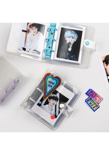 Kolye Tasarımı 11CM x 10CM Mınkys Sevimli Parıltılı Taşlı Mini Cep 3 Halkalı Günlük Defter Ajanda Dıy Fotoğraf Kartı Bağlayıcı Kore Okul Kırtasiye - E-Ticaret Başlığı (Yurt Dışından) modelleri