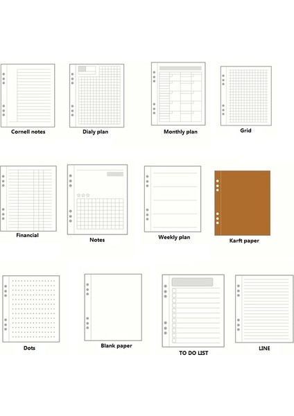 Kraft Boş Stil A6 A5A6A7 Spiral Defter Ajanda Aylık Haftalık Planlayıcı Altı Delik Standart Gevşek Yaprak Ofis Okul Kırtasiye (Yurt Dışından) modelleri