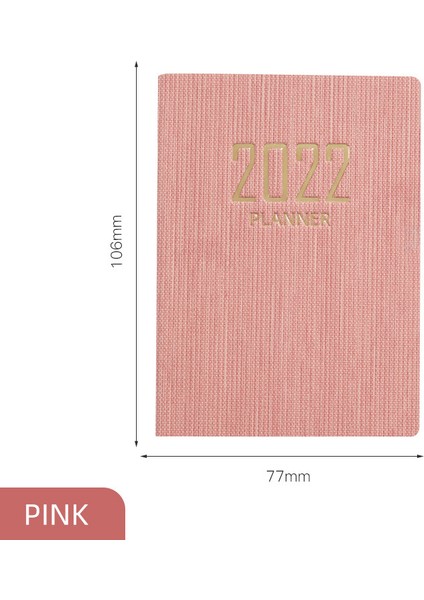 Pembe Tarzı 2022 A7 Mini Defter 365 Gün Taşınabilir Cep Not Defteri Günlük Haftalık Ajanda Planlayıcı Defterler Kırtasiye Ofis Okul Malzemeleri (Yurt Dışından)