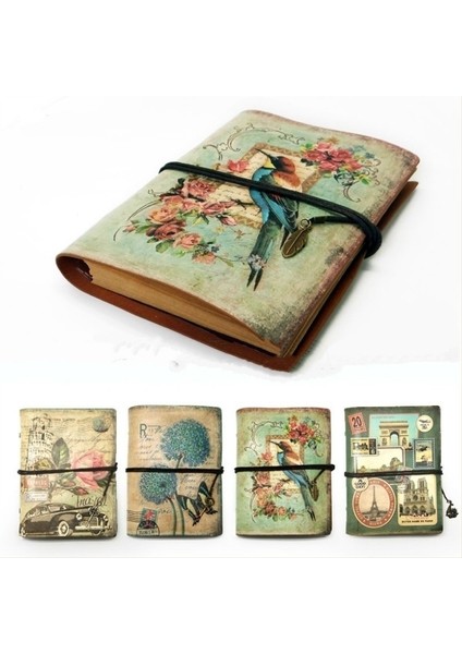 E-A6 Stili A5 Vintage Kırtasiye Pu Deri Defter Yaratıcı Kraft Kağıt Planlayıcı Defter Ajandası Günlük Defterler (Yurt Dışından)