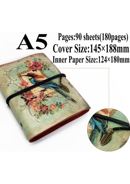 E-A6 Stili A5 Vintage Kırtasiye Pu Deri Defter Yaratıcı Kraft Kağıt Planlayıcı Defter Ajandası Günlük Defterler (Yurt Dışından)